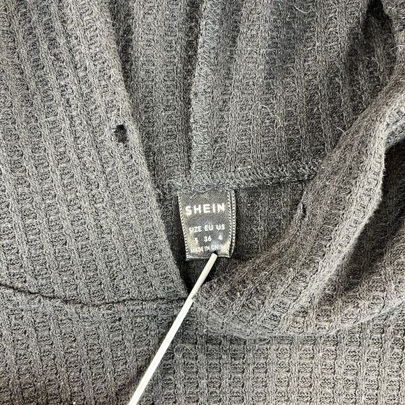 Shein Black Women's hoodie Size(S) Knit style lightweight, no drawstring - Picture 3 of 6